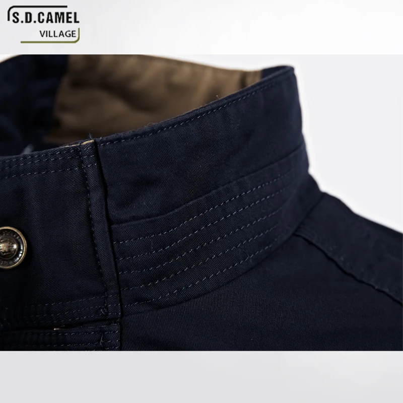Spring Autumn Jacket Coat Male Military Army Jackets collar casual jacket 4XL Plus Size Men's100% Cotton Mens Caual | Мужская одежда