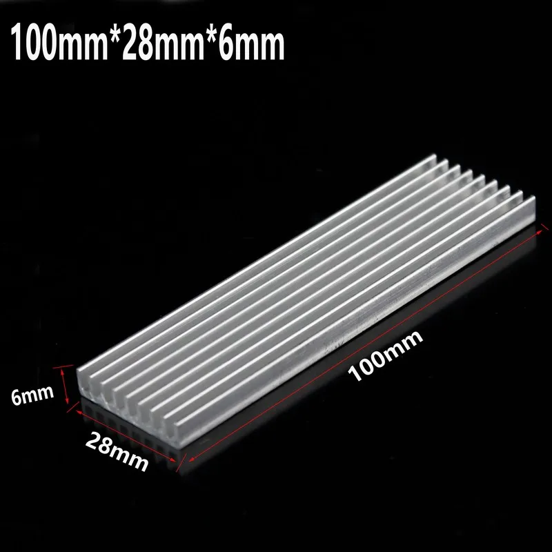 Алюминиевый радиатор Gdstime 100x28x6 мм 10 шт. охлаждения 100 x 28 6 мм|cooler radiator|heatsink coolingheat sink