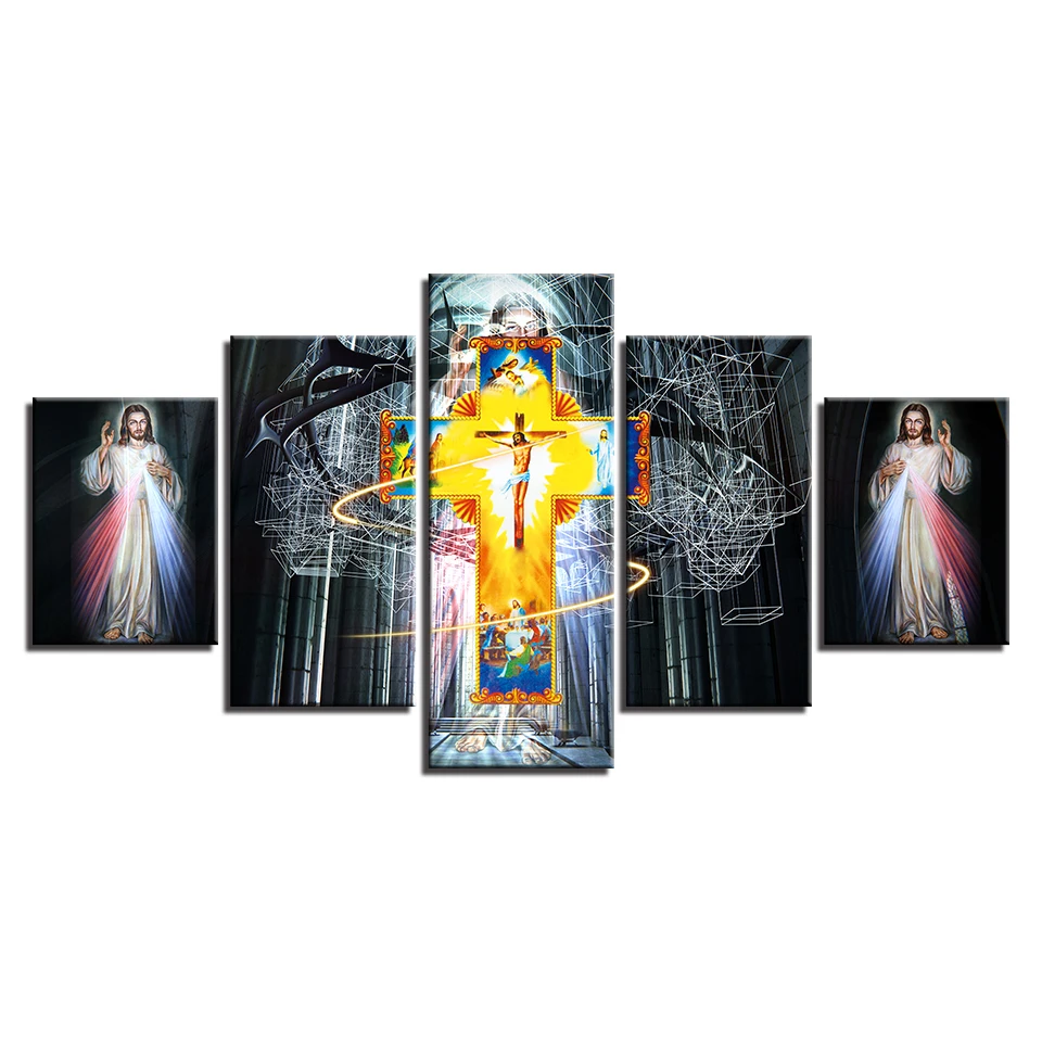

5 pcs,Full Square 5D DIY Diamond Painting Christian religion cross Jesus Full diamond Embroidery Cross Stitch Rhinestones Y2471