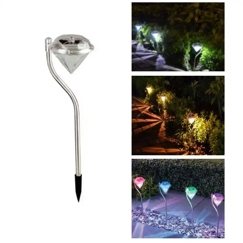 

4pcs LED Garden Solar Light For Decoration Outdoor Pathway Waterproof LED Solar Powered Lamp Diamond Shape Lawn Lights Street