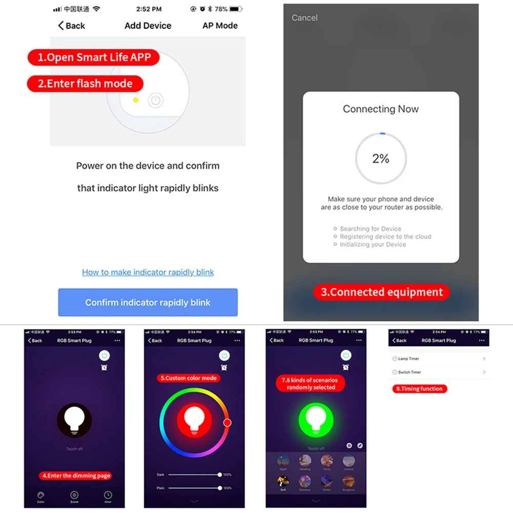 Цветная(RGB) Smart Plug светильник работы Великобритании попсокет Беспроводной WI-FI пульт дистанционного управления "умный дом" Голос Управление умная розетка с Alexa Google Home