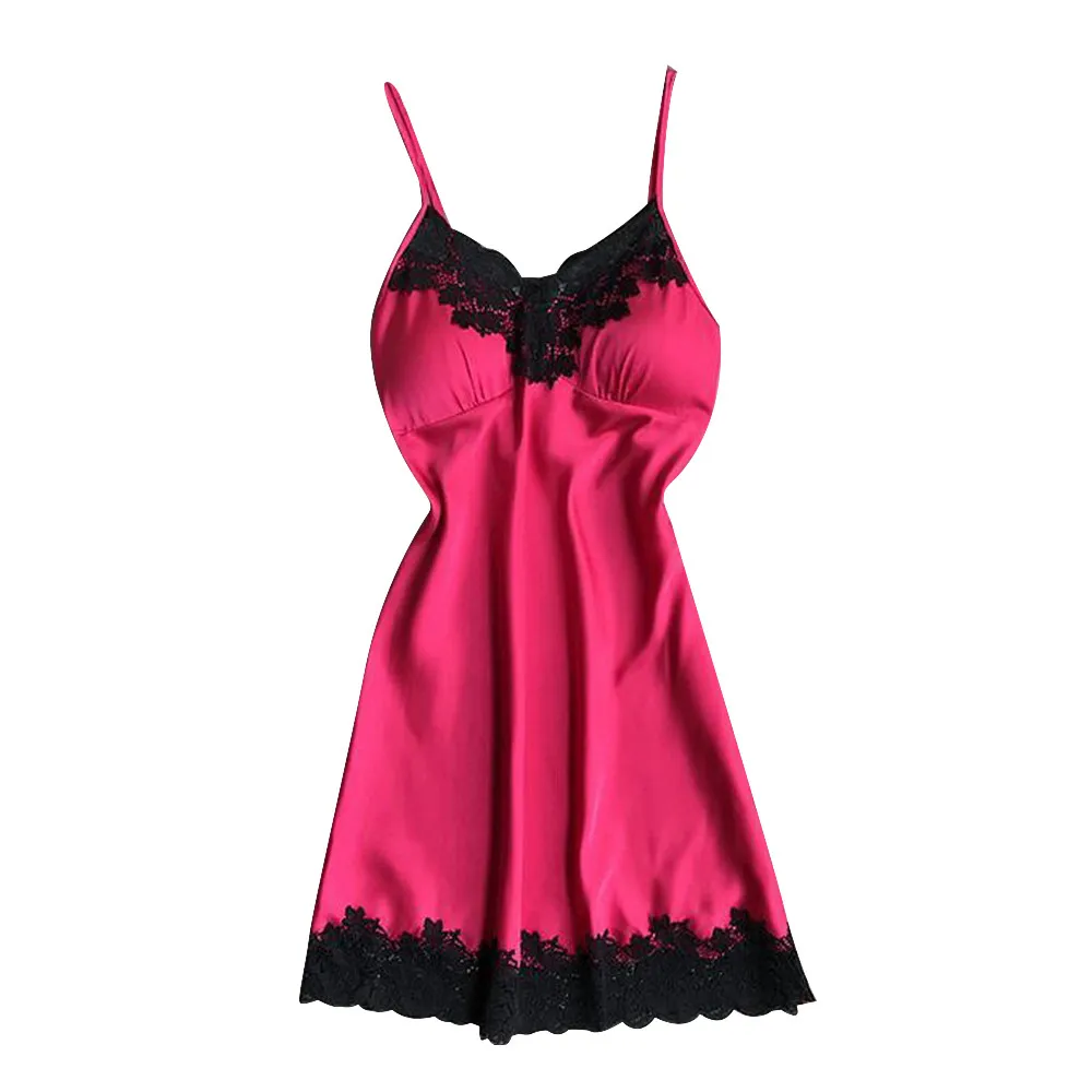 Женское сексуальное белье, шелковая ночная рубашка, летнее платье, кружевное Ночное платье, ночная рубашка, ночная сорочка, атласная Домашняя одежда, ночная рубашка