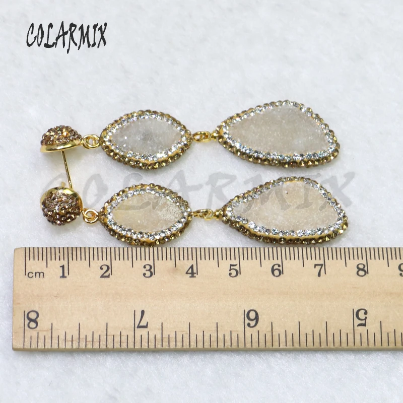 5 пар druzy серьги Двойные druzy висячие серьги турецкие ювелирные изделия драгоценные камни для женщин ювелирных изделий 6098
