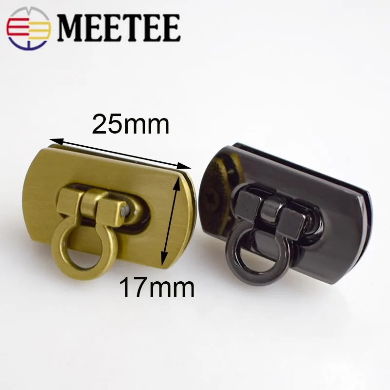 Meetee 25x17mm Handbag Bag Locks Buckle Fashion Twist Turn Lock Snaps For DIY Replacement Bags Purse Clasp Closure KY809 | Дом и сад