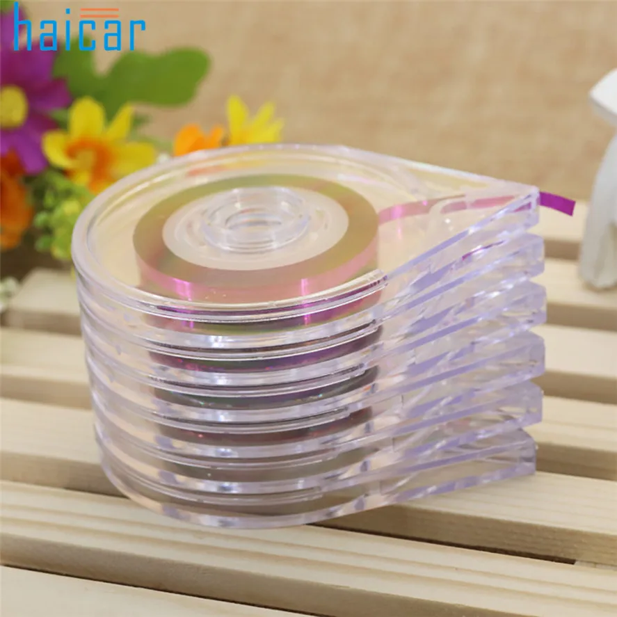 Инструменты для дизайна ногтей HAICAR 6 шт. портативные рулоны Striping Layer Case