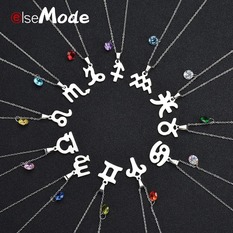 Женское Ожерелье с 12 знаками Зодиака Очаровательная подвеска в форме звезды из