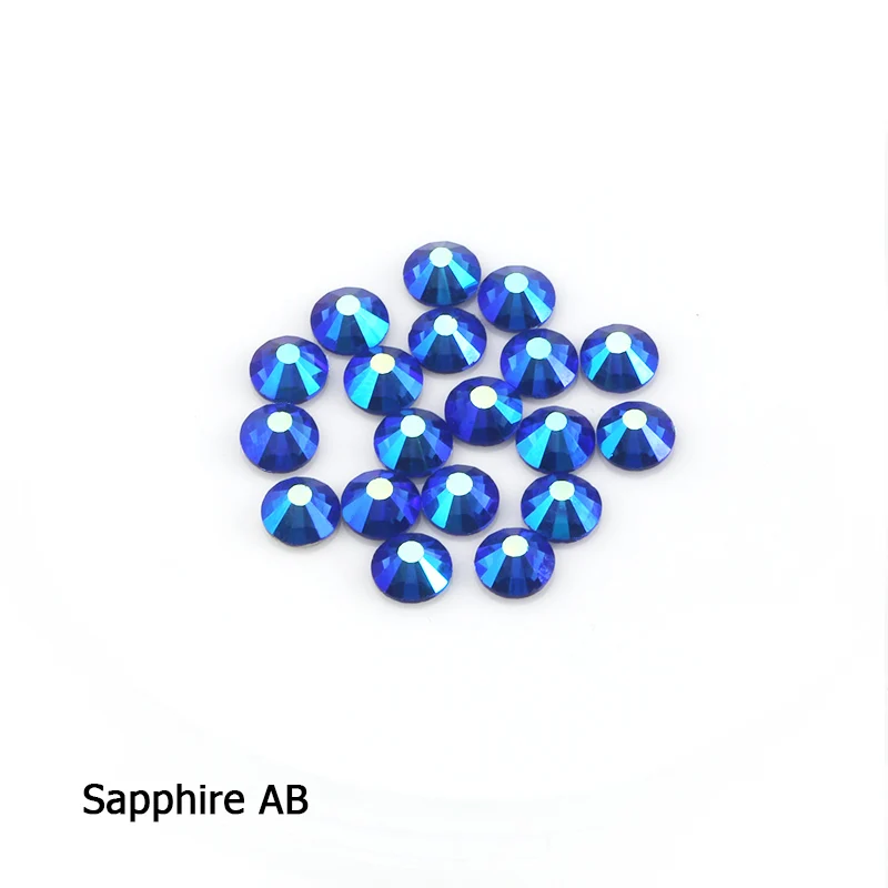 sapphire AB Новинка; с украшением в виде кристаллов 288 шт./упак. SS30 кристально чистый цвет 6,5 мм круглый клеем на плоской задней стороне M-foild Стразы с прямой основой, Стразы для одежды - Цвет: sapphire AB