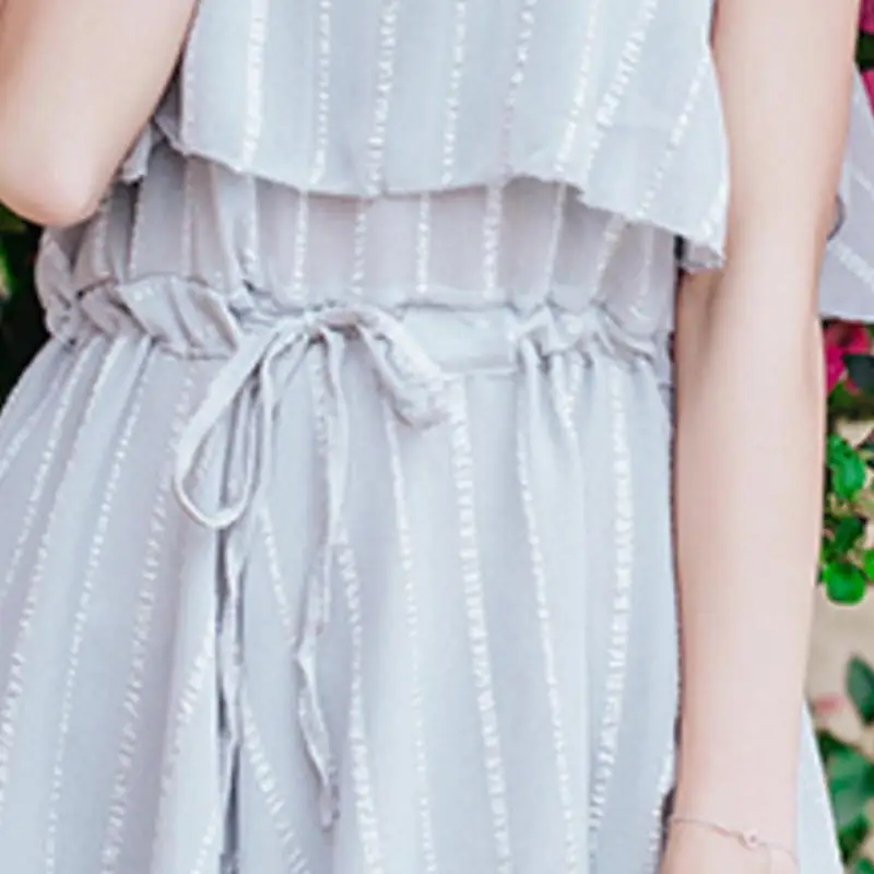 New Summer Women Fashion Bohemia Beach Sexy Wide-legged Loose Striped Ruffles Jumpsuits Romper Female Casual Playsuits | Женская одежда