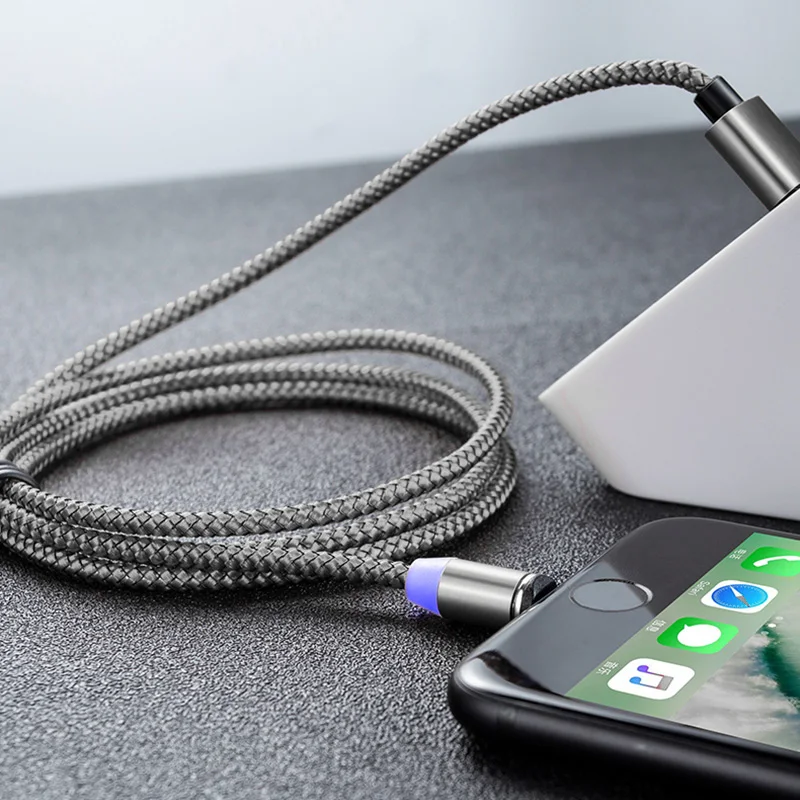 Suhach 1 м 2 м светодиодный магнитный USB кабель для iPhone Xs Max 8 7 6 и usb type-C кабель и Micro USB кабель для samsung Xiaomi LG USB C