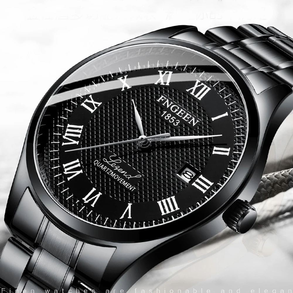 

2020 Men's Watch Reloj Hombre Black Steel Waterproof Military Watch Man Hour Date Male Clock Erkek Kol Saati Business Men Watch