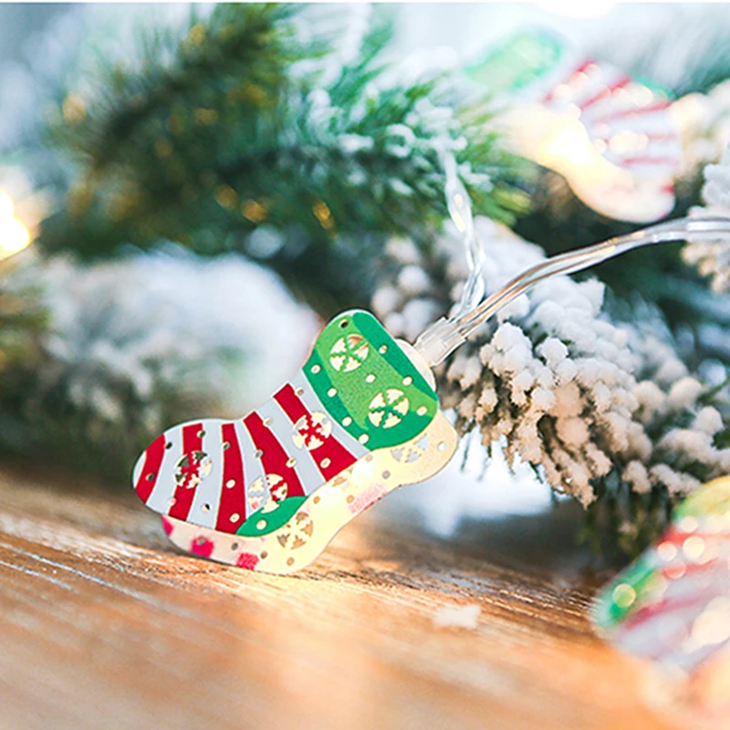 30 LED Christmas Sock String Lights For Tree Outdoor Fairy Home Decor Xmas Garland Decoration | Освещение