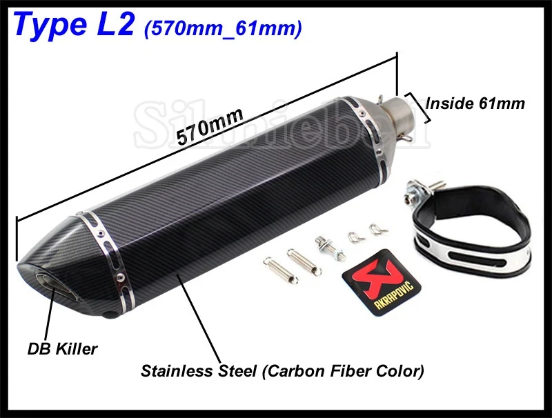 Type L2 Akrapovic глушитель мотоцикла Escapamento Universel для nmax CRF 230 Z750 CB400 ER6N GY6 с глушителем Escape Moto - Цвет: Type L2
