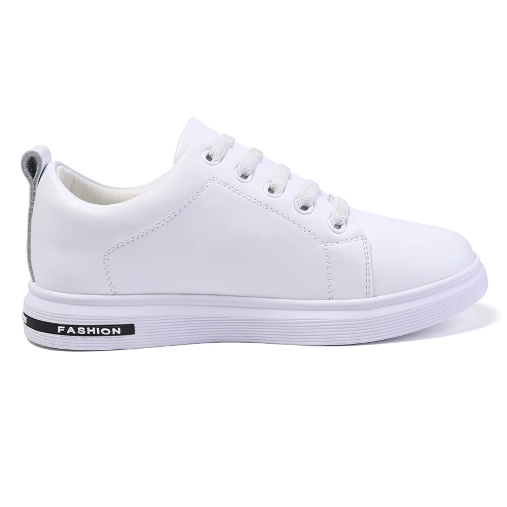 Keruishu Children's Casual Shoes Teenage Fashion Genuine Leather Sneakers For Kids White Wild Flat Boys Girls Unisex 32-37 | Детская