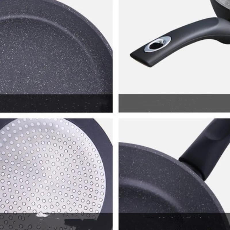 Korean Marble Thick Deep Frying Pan Fried Steak Non-stick Cooker Stone Smokeless Pot Induction Universal Cooking Tool | Дом и сад