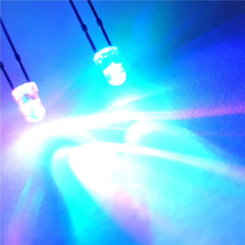 50 шт. 3 мм RGB (красный/зеленый/синий) многоцветные светодиодные мигания медленно