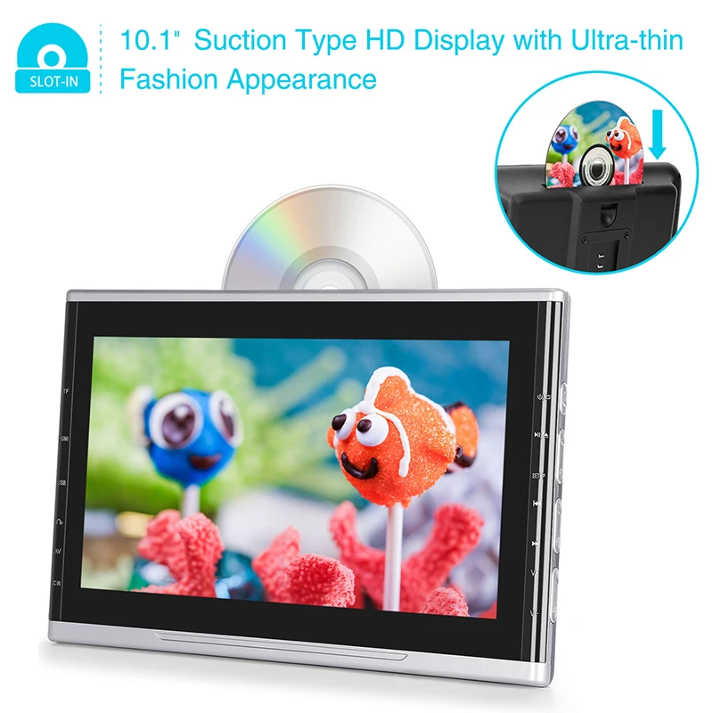 Тыква 10,1 дюймов Автомобильный подголовник монитор dvd-плеер USB/SD/HDMI/FM/игры TFT ЖК-экран сенсорная кнопка поддержка беспроводных наушников