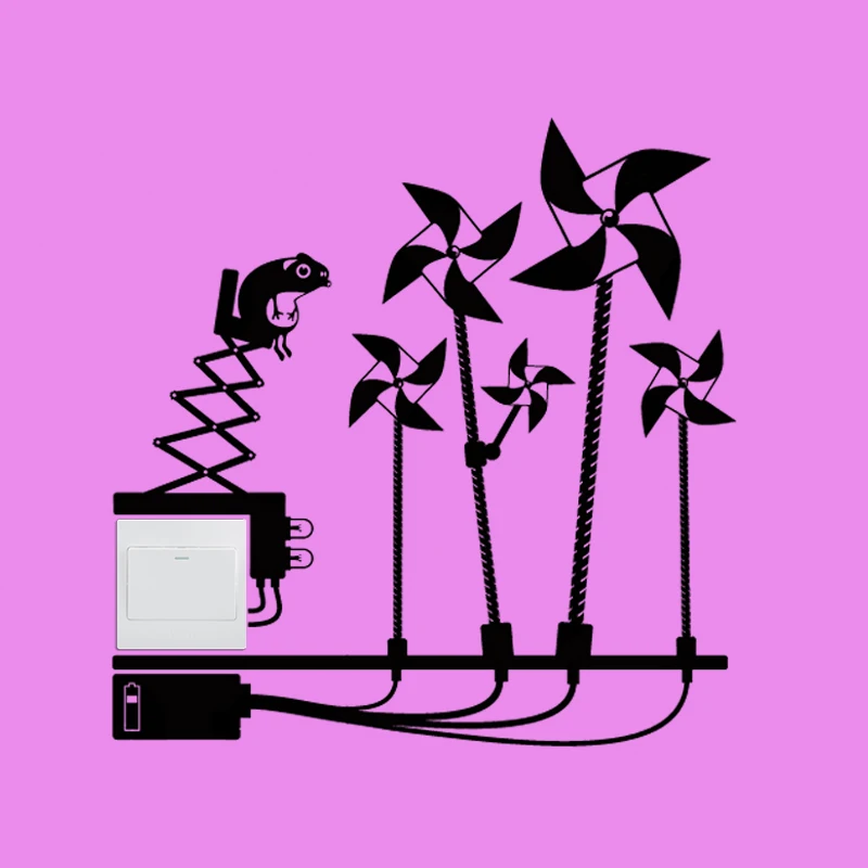 Кукада мышь ветряная мельница стикер на стену для жизни наклейка украшения