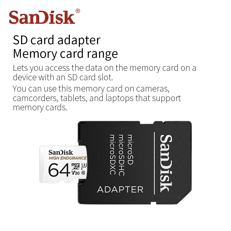 Высокая прочность Оригинальная карта памяти SanDisk micro SD 64 ГБ 32 microsd класс 10 20 МБ/с./с