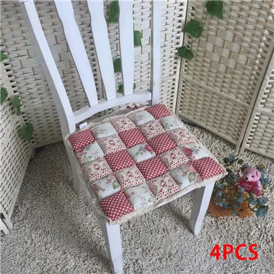 4 шт. винтажная Цветочная прокладка для сиденья Подушка кресла Нескользящая