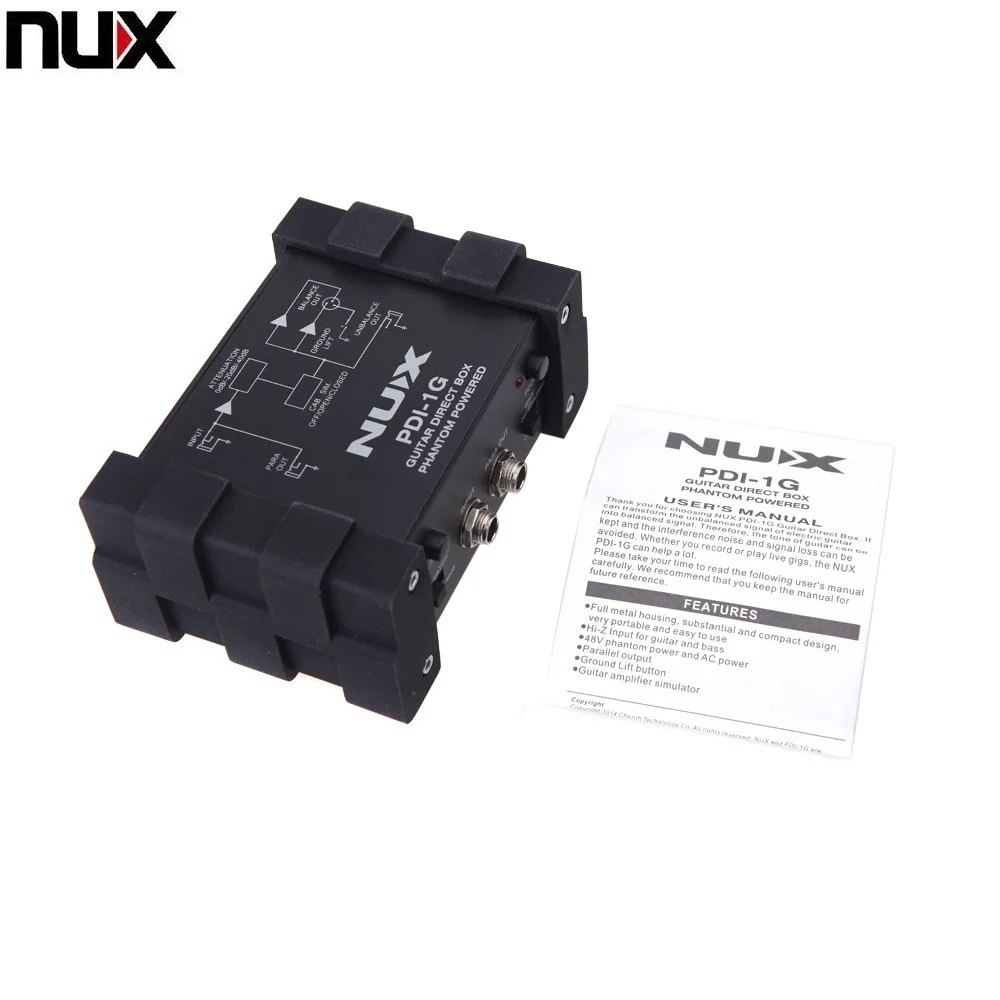Профессиональный NUX PDI 1G гитара с прямым впрыском фантомное питание звуковой