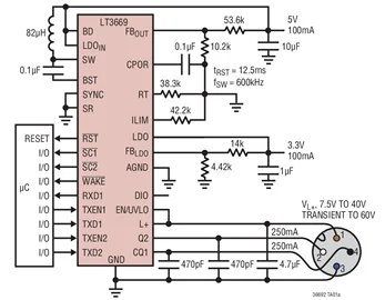 LT3669EUFD-2 LT3669IUFD-2 LT3669-IO-Link приемопередатчик с интегрированным понижающим