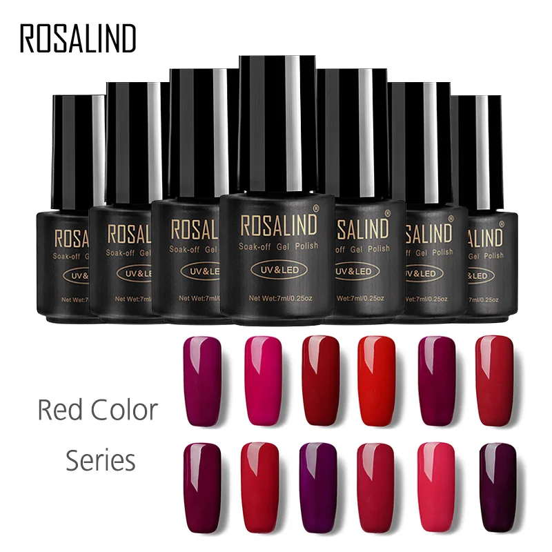 Гель ROSALIND 1S 7 мл серия красных цветов УФ гель для наращивания ногтей акриловый лак