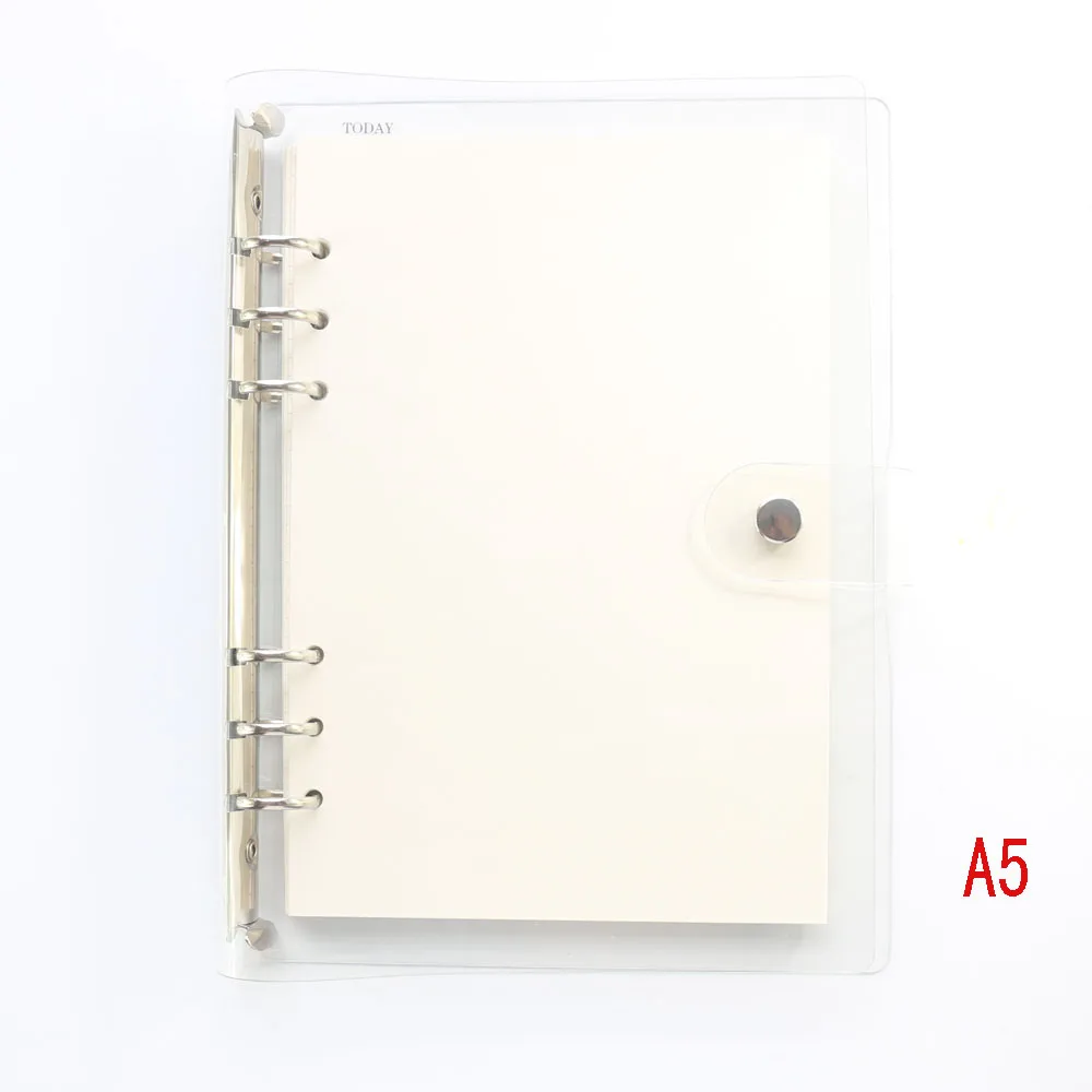 A5 transparent PVC Domikee новые милые Креативные лазерные ПВХ 6 отверстий переплетные записные книжки, милый Переплетчик, планировщик, органайзер, школьные канцелярские принадлежности A5A6 - Цвет: A5 transparent PVC