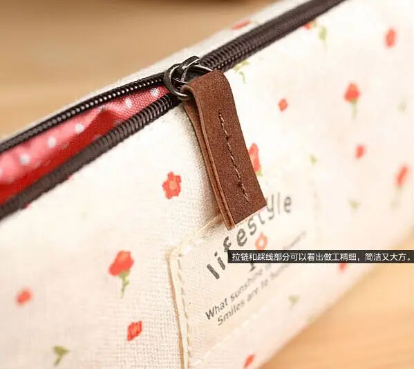 Пенал тканевый с цветочным рисунком для девочек и женщин|canvas pencil case|pencil casepencil bag
