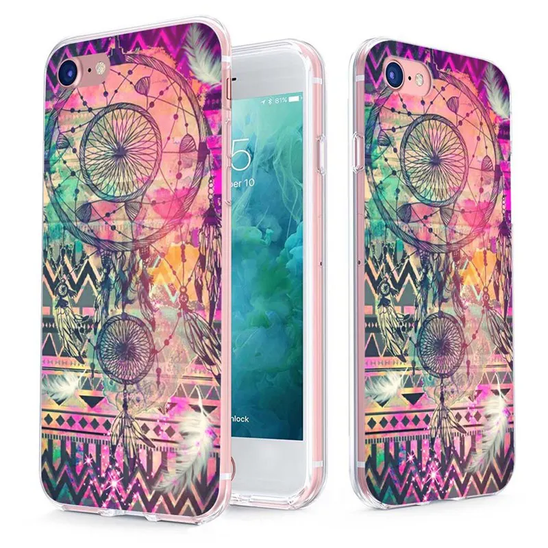 MLCRIYG мягкий чехол для телефона iPhone 6 6S Plus 7 7Plus 8Plus X TPU цветной с рисунком мандары