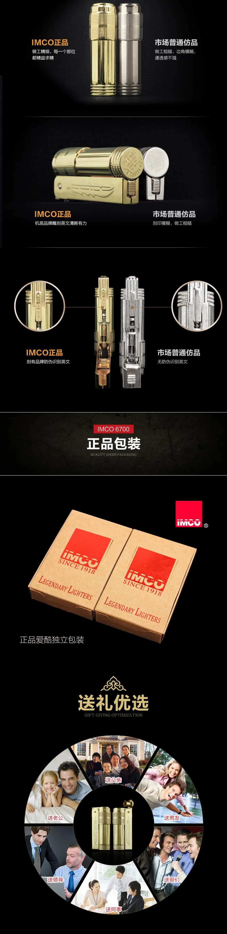 Классическая Подлинная IMCO бензиновая зажигалка, обычная зажигалка, оригинальная медная масляная бензиновая Зажигалка для сигарет, газовая зажигалка для сигар, чистая медь