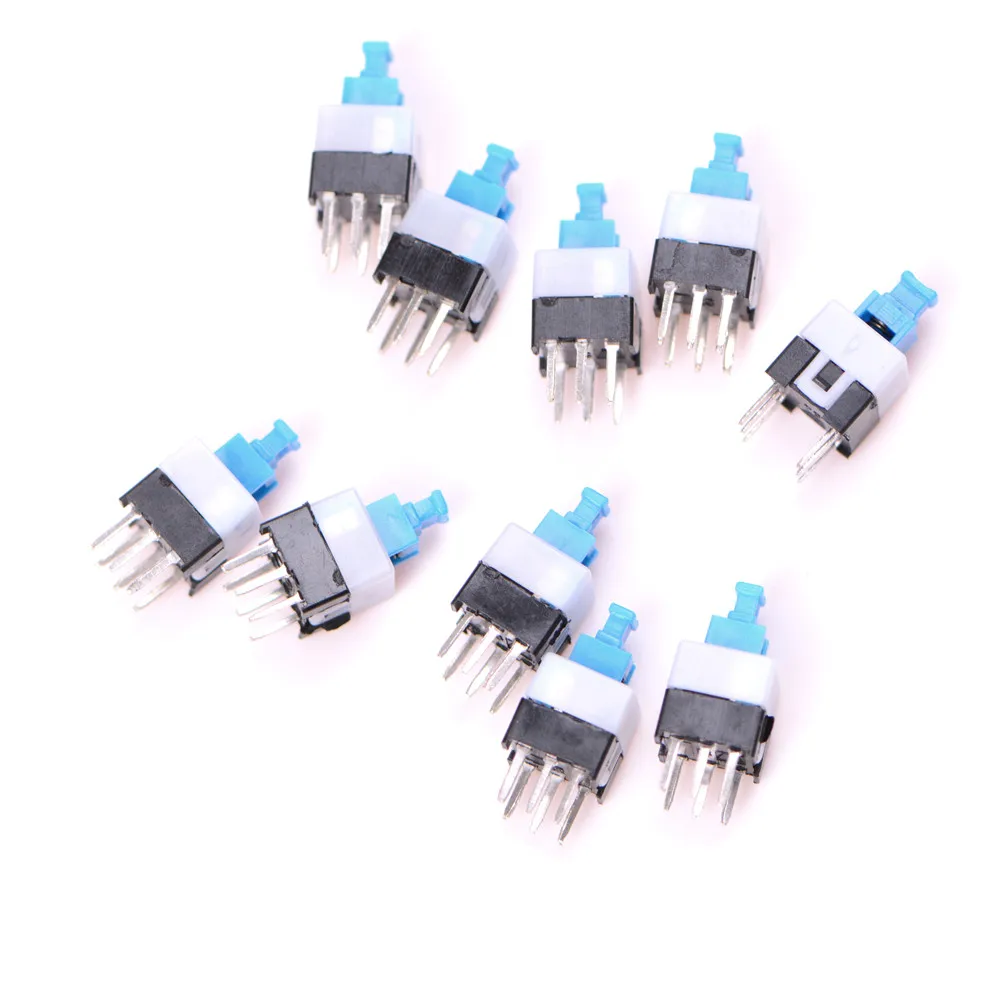 10pcs 6Pin Push Tactile Power Micro Switch Self lock On/Off button Latching switch 7*7MM | Обустройство дома