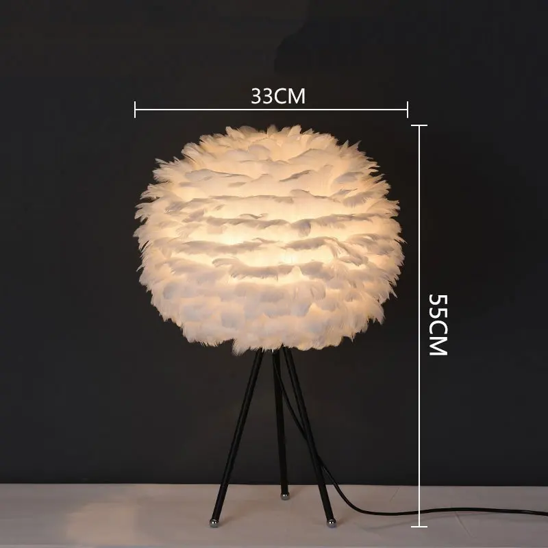 White table lamp Современный перьевой напольный светильник для гостиной, спальни, светодиодный стоячий светильник, скандинавский декор, прикроватная лампа, свадебное напольное освещение, светильник - Цвет абажура: White table lamp