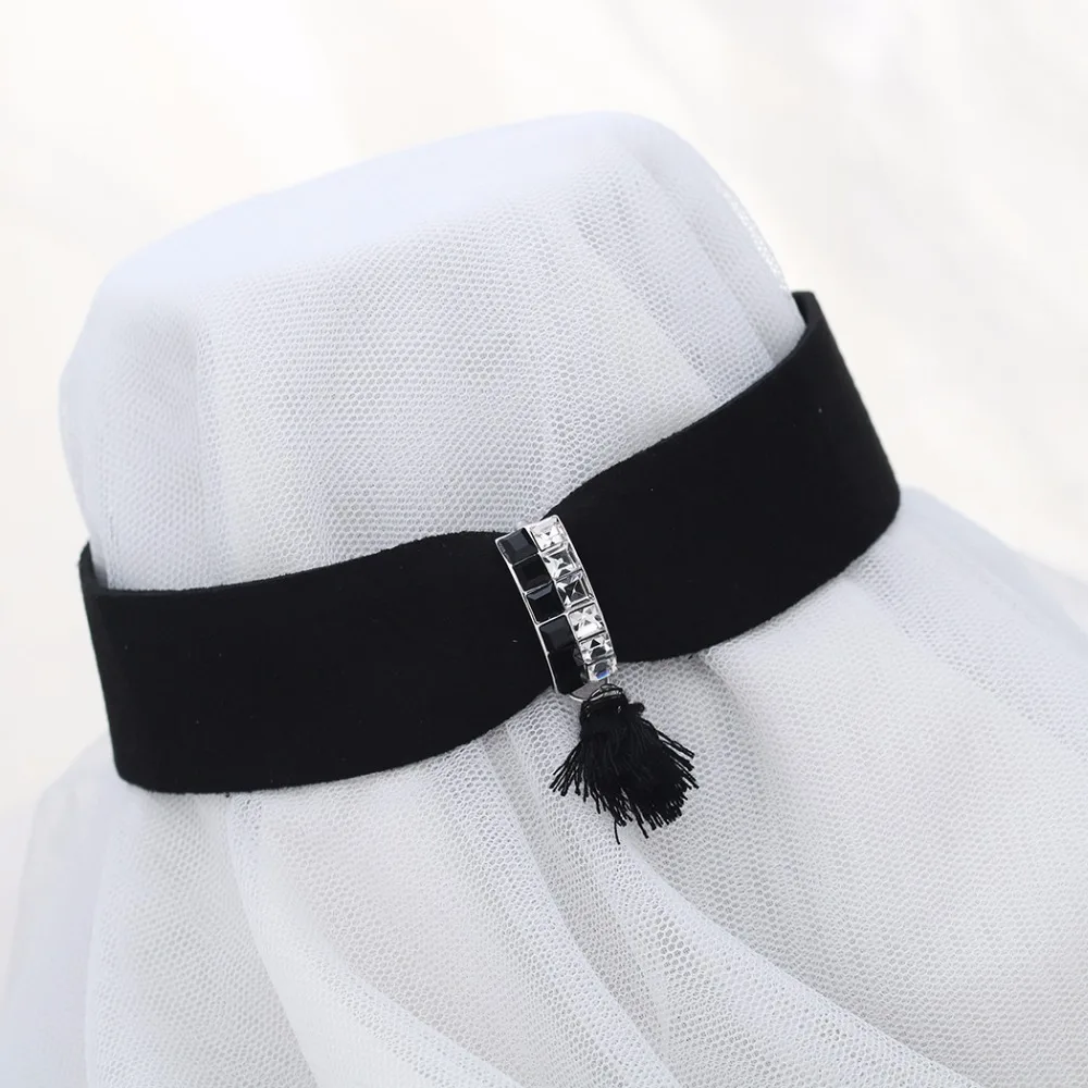 CHENGXUN 1 Шт. Ручная Работа Винтаж Готический Черный Модный Bijoux Femme Кружева Кисточкой