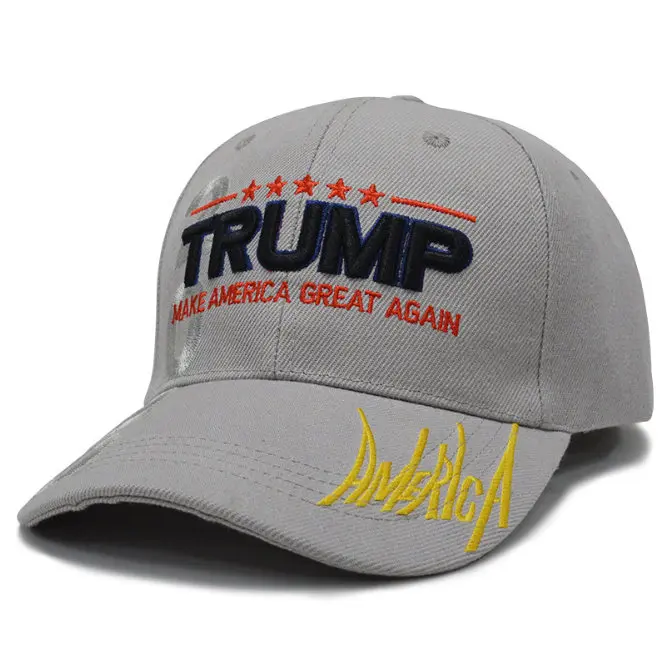 Gray Tr Amercia Make America Great Again Кепка с вышивкой Регулируемая Кепка Дональд Трамп бейсбольная кепка Acc014 - Цвет: Gray Tr Amercia