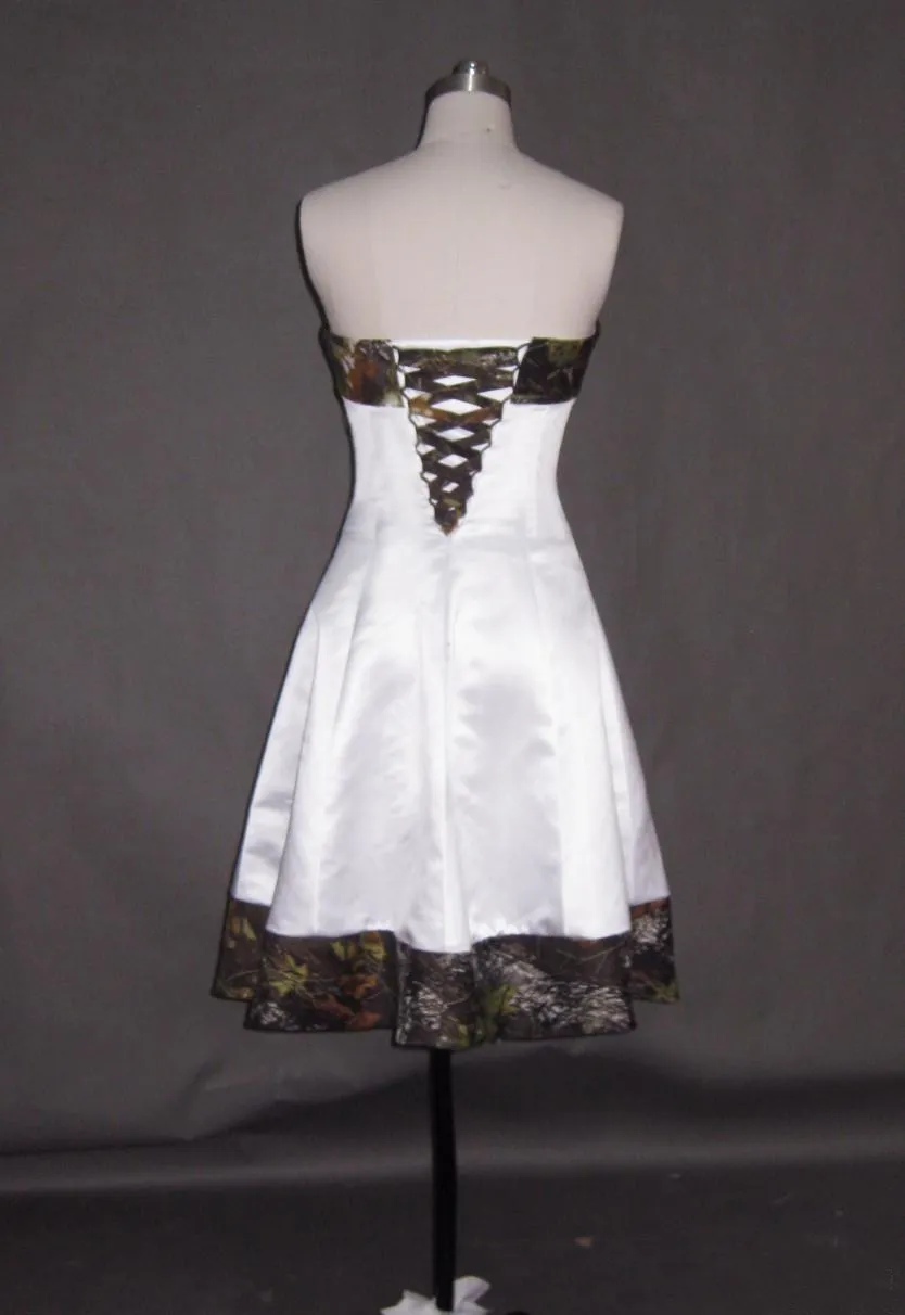 2019 камуфляжное свадебное платье без бретелек короткие до колен регулируемые