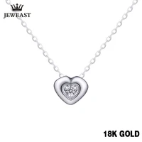 18k gold diamond necklace pendant female heart lock chain charm women girl miss gift genuine party trendy drop shipping good new
