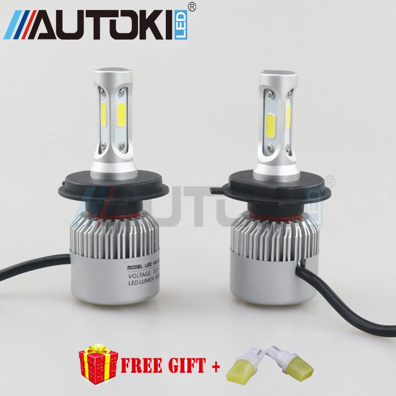 Автомобильные светодиодсветодиодный лампы Autoki S2 H4 H7 H11 9005 9006 H13 9004 9007 72 Вт лм с
