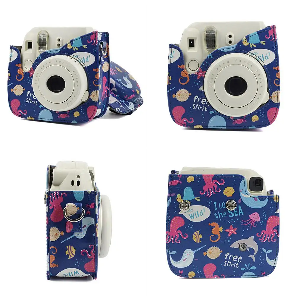 Новый чехол для камеры Fujifilm Instax Mini 8 + 9 с ретро узором защитный из искусственной