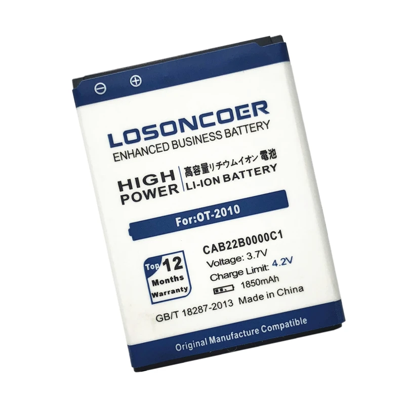 LOSONCOER 1850mAh CAB22B0000C1 запасная батарея для ALCATEL OT 665X 356 2010 2010D батарея|Аккумуляторы