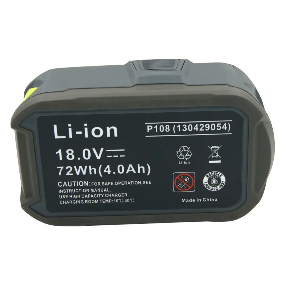2 шт. RB18L40 сменная батарея для электроинструмента 4000 мАч Li Ion 18 в Ryobi P100 P102 P103 P105 P107