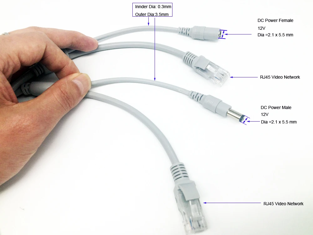 Ethernet кабель 10 м/33 фута RJ45 + источник питания постоянного тока CAT5/CAT 5e сетевой