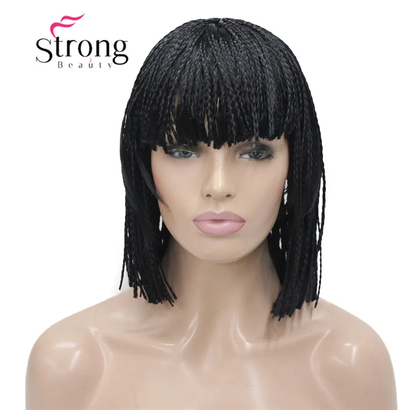 StrongBeauty короткий Боб плетеный ящик косы блонд парик полный охват синтетические парики выбор цвета