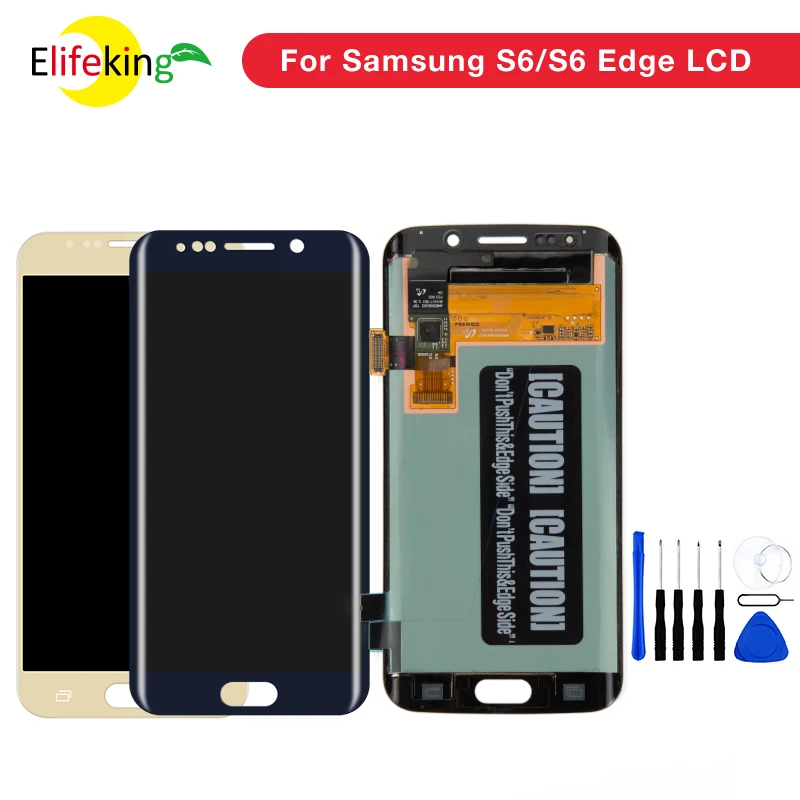 ЖК дисплей Super AMOLED 1 шт./лот 5 дюйма для Samsung Galaxy S6 G920 и Edge G925 G925F G925FD сенсорный экран