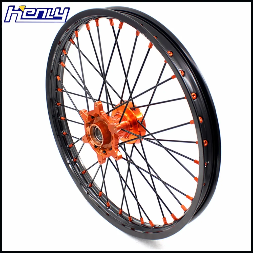 21/19 литья MX-внедорожника колеса Набор для KTM SX SXF XC XCW XCF 125 150 200 250 300 350 450 505 03-19 оранжевый ниппель