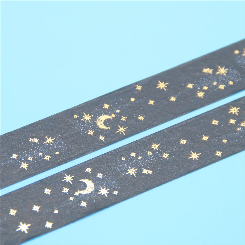 1 шт. Маскировочная лента в виде черной Луны и звезд 5 см X м|gift wrapping sticker|masking tapepaper