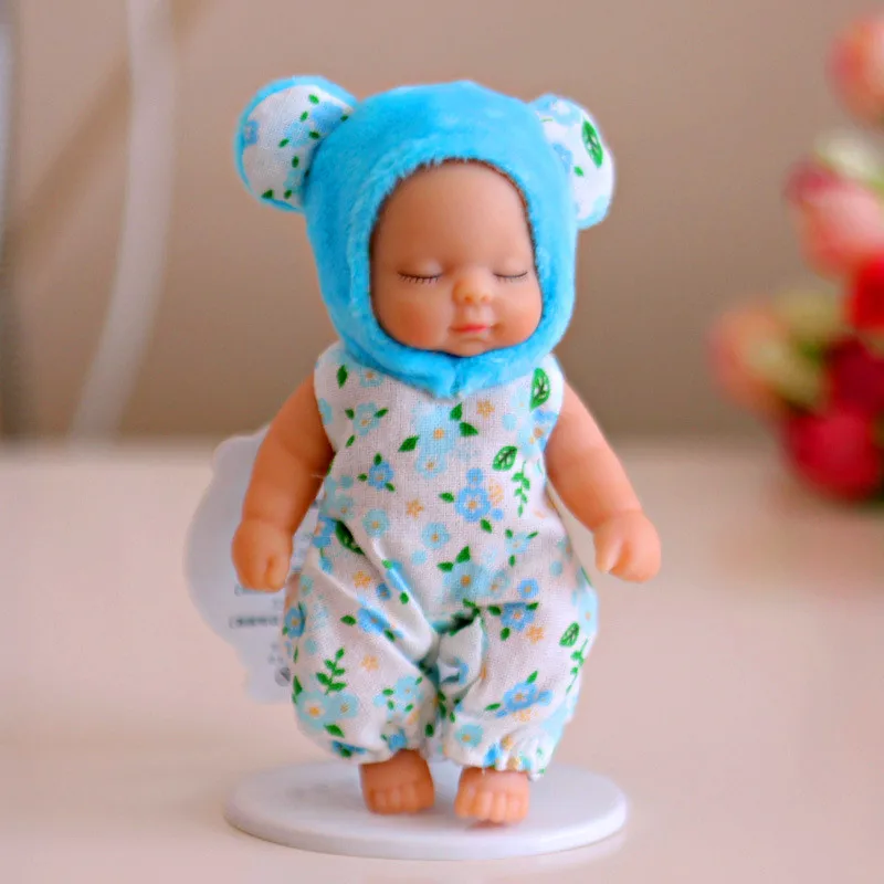 Детские куклы Плюшевые Bjd bebe Кукла реборн брелок игрушка для детей девочки Рождественский подарок ПВХ дети Новорожденные игрушки суставы могут перемещаться - Цвет: Blue Bear