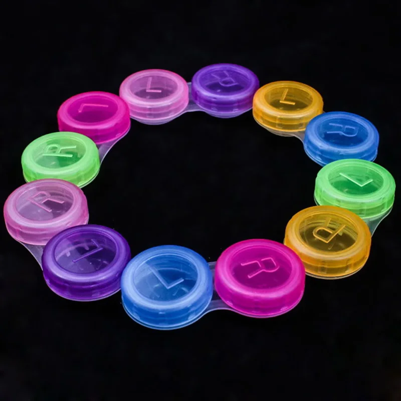 Random 1 шт Контактные линзы Contactlens случае L+ R случаях держатель для хранения замачивания контейнер Путешествия Аксессуары caja lentes де contacto - Цвет: Random