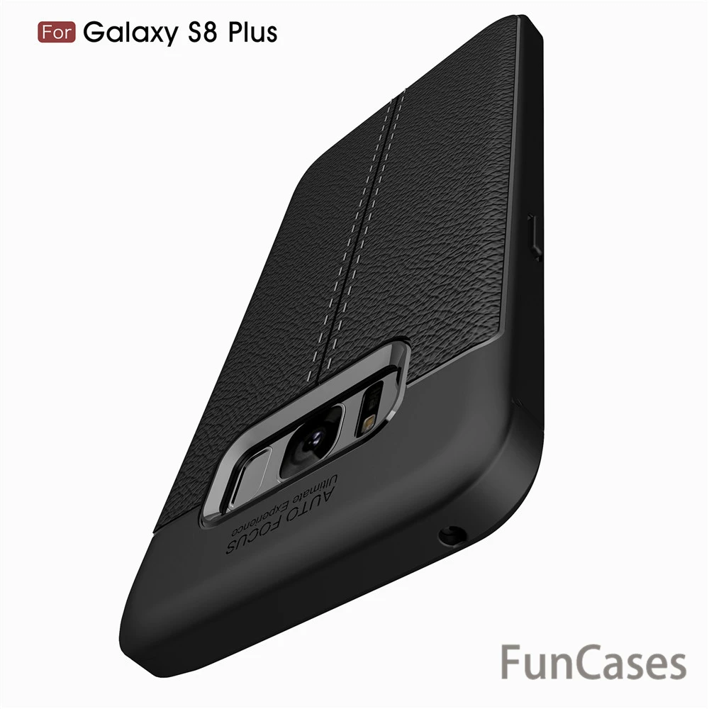 For Samsung Galaxy S8 Case Luxury TPU Silicone Imitation Leather back Cover for plus glaxy casa | Мобильные телефоны и