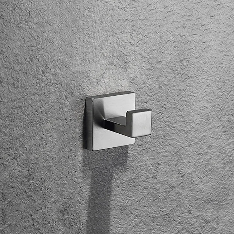 Крючок для халата настенный квадратный хромированный/черный/никелевый крючок из