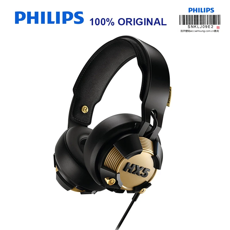 Профессиональные наушники Philips SHX50 с USB разъемом синие светодиодные огни